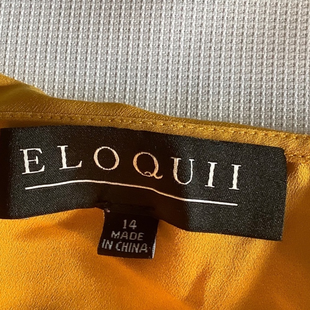 Eloquii Mustard Yellow Ruffle Lace Up High Low Maxi Dress Womens Size 14 Boho - Picture 3 of 16